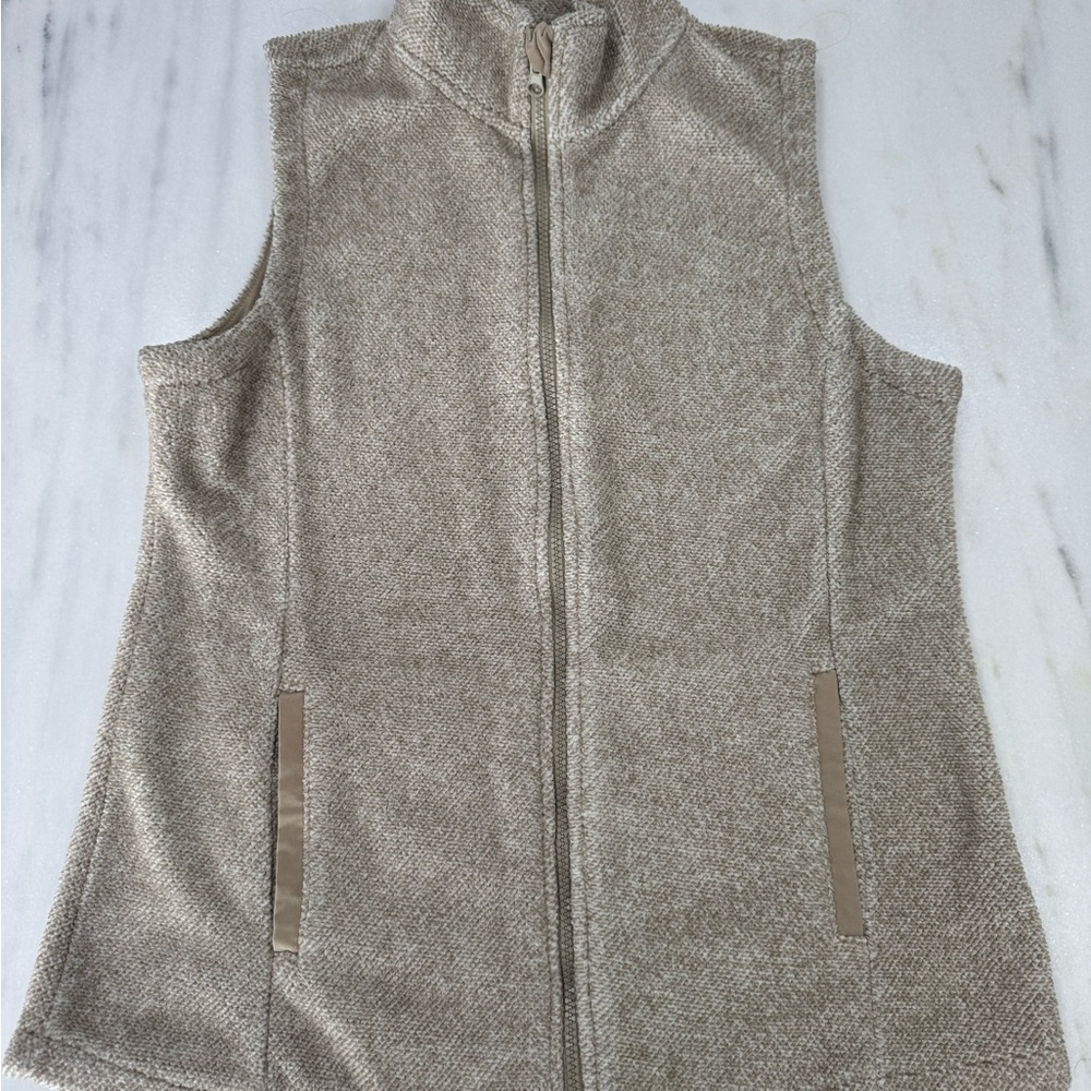 Eddie Bauer Taupe Textured Fleece Vest